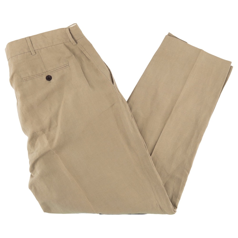 Vintage Polo Ralph Lauren Mens 36x30 Linen Silk Blend Dress Pants Tan Slacks